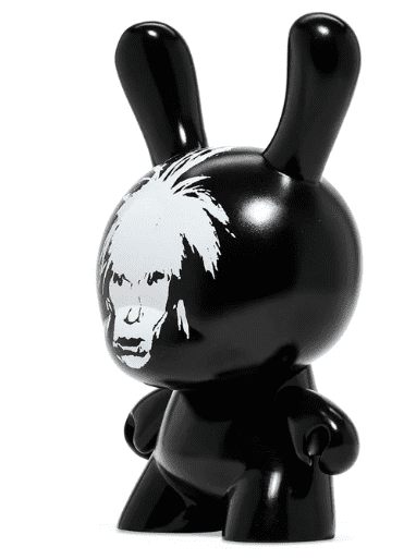 Kidrobot Warhol – 8” Vinyl Dunny – Andy Warhol Fright Wig Self-Portrait 8" Masterpiece Dunny - Monochrome Edition
