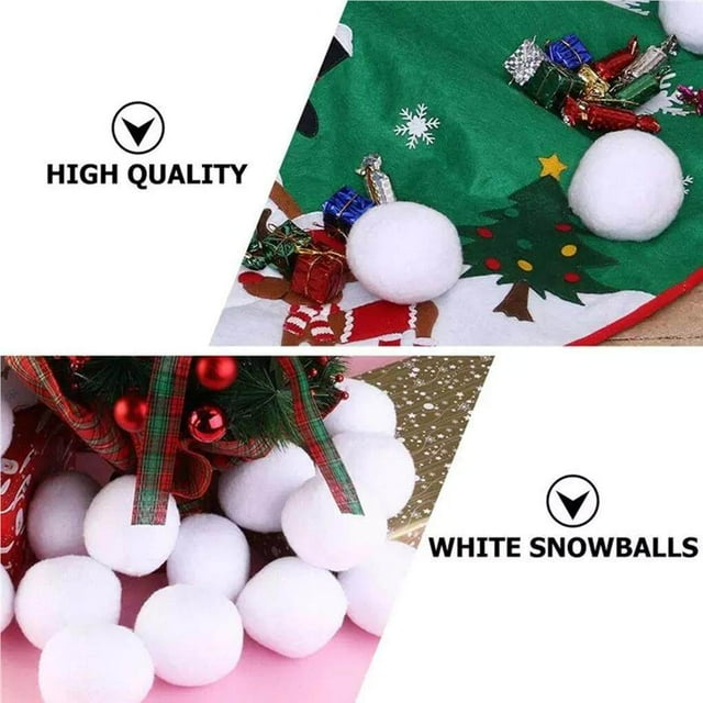 Maoww 50 Pcs Boules de Neige 7cm pour Enfants Intérieur Boules de Neige Faux Boules de Neige Réalistes Boules de Neige de Noël pour Enfants Adultes Jeu Intérieur Extérieur