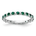 thumbnail image 3 of Auriga Fine Jewelry 925 Sterling Silver Created Emerald Ring for Women Size 9, 3 of 6