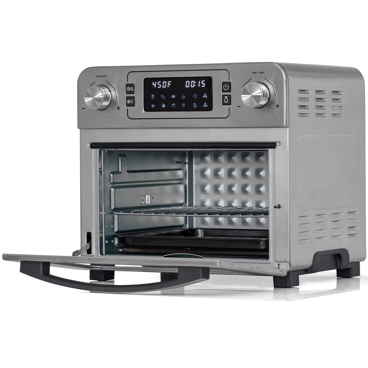 Deco Chef 24 QT Stainless Steel Countertop 1700 Watt Toaster Oven with Built-in Air Fryer and Included Rotisserie Assembly, Grill Rack, Frying Basket, and Baking Pan - image 9 of 11