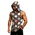thumbnail image 2 of Graphic Camo Sleeveless Hooded Tank Top for Men, Muscle Fit Pullover Gym Vest - Quick-Dry Athletic Shirt with Pocket for Bodybuilding & Summer Training Light Gray XL, 2 of 7