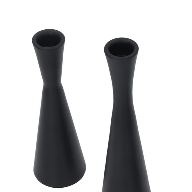 Candelabro moderno, candelabros cónicos negros de 3 piezas, candelabros que mejoran su experiencia Jadeshay A