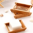 thumbnail image 6 of Bamboo Wooden Soap Dish Drainer Shower Soap Storage Holder Soap Tray for Bathroom Shower Vanities Kitchen Sink New, 6 of 7