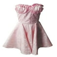thumbnail image 2 of Femmes Mini Robe Bustier Dos Plissé Solide une Ligne Robe pour Cocktail, 2 of 4