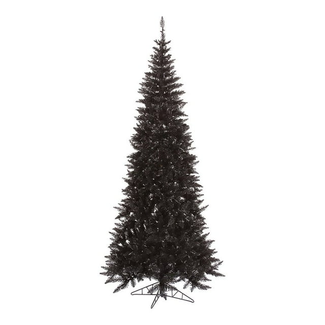 Vickerman 108" Plastic Fir Slim Unlit Artificial Christmas Tree in Black