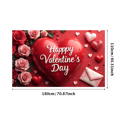 thumbnail image 3 of Valentine's Day Backdrop Romantic Roses Happy Valentine's Party Banner Love Decorations Photography Props Event Background, 3 of 4