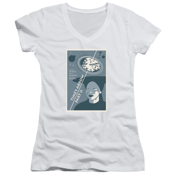 Star Trek Tng Season 6 Episode 1 Junior Women's V-Neck T-Shirt White