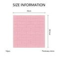 thumbnail image 2 of 10PCS 3D Wall Panels, 4mm x 35cm x 38.5cm Wallpaper Sticker with Self-Adhesive Waterproof Brick PE Foam Wall Panels Peel and Stick for Interior Wall Decor, Home Decoration-Light Pink, 2 of 5