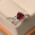 thumbnail image 2 of HeartsAndYou 2.2ct Natural Ruby Diamond Engagement Ring Bridal Set Halo 14k SOLID White Gold, 2 of 8