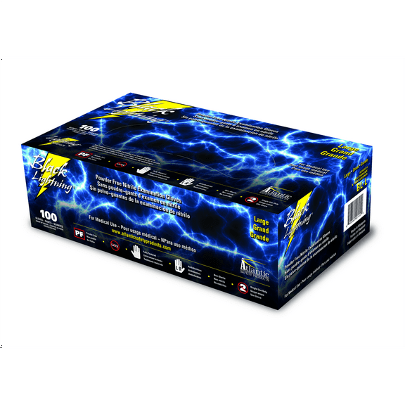BLACK LIGHTNING SMALL BLACK NITRILE GLOVES