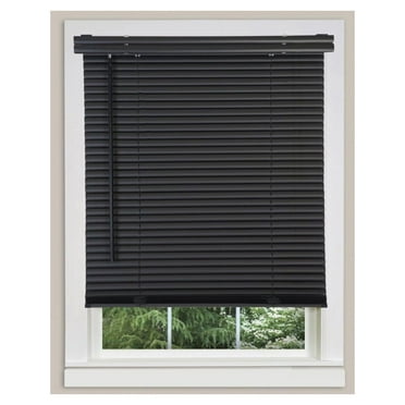 Cordless 1" Light Filtering Mini Blind, 36" Wide x 64" Long, Black