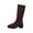 Coffee, variant on Women's Knit Stretch Sock Boot Low Block Heel Round Toe Side Fall Winter Dress Boots for Women Breathable Comfortable Ankle Boots