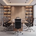 thumbnail image 2 of Vyrox Modern Office Chair, Mid-Back Faux Leather Swivel Reception & Conference Chair， Ergonomic Swivel Chair with Arms, Black, 2 of 7