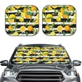 thumbnail image 2 of Balery Orange And Lemon Sun Shield 2 Pack For Car Front Windows Foldable Sun Visor Protector Blocks Max Uv Rays And Keeps Your Vehicle Cool For Most Sedans Suv Truck, 2 of 7