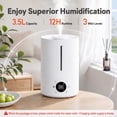thumbnail image 5 of Smart Humidifiers for Bedroom, 3.5L Top Fill Cool Mist Humidifier, 24dB Quiet Runtime, Humidity Control, Air Humidifier with Night Light, for Baby, Plants, Home, 5 of 7