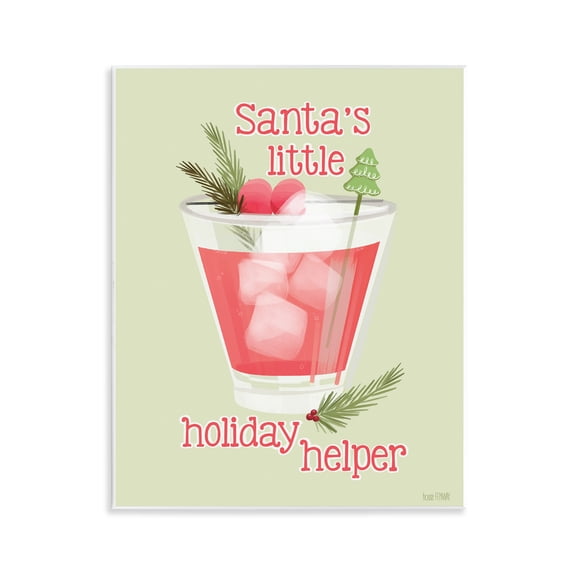 Stupell Industries - Santa's Holiday Helper Drink Wall Plaque Art, 11 x 14, Made In USA