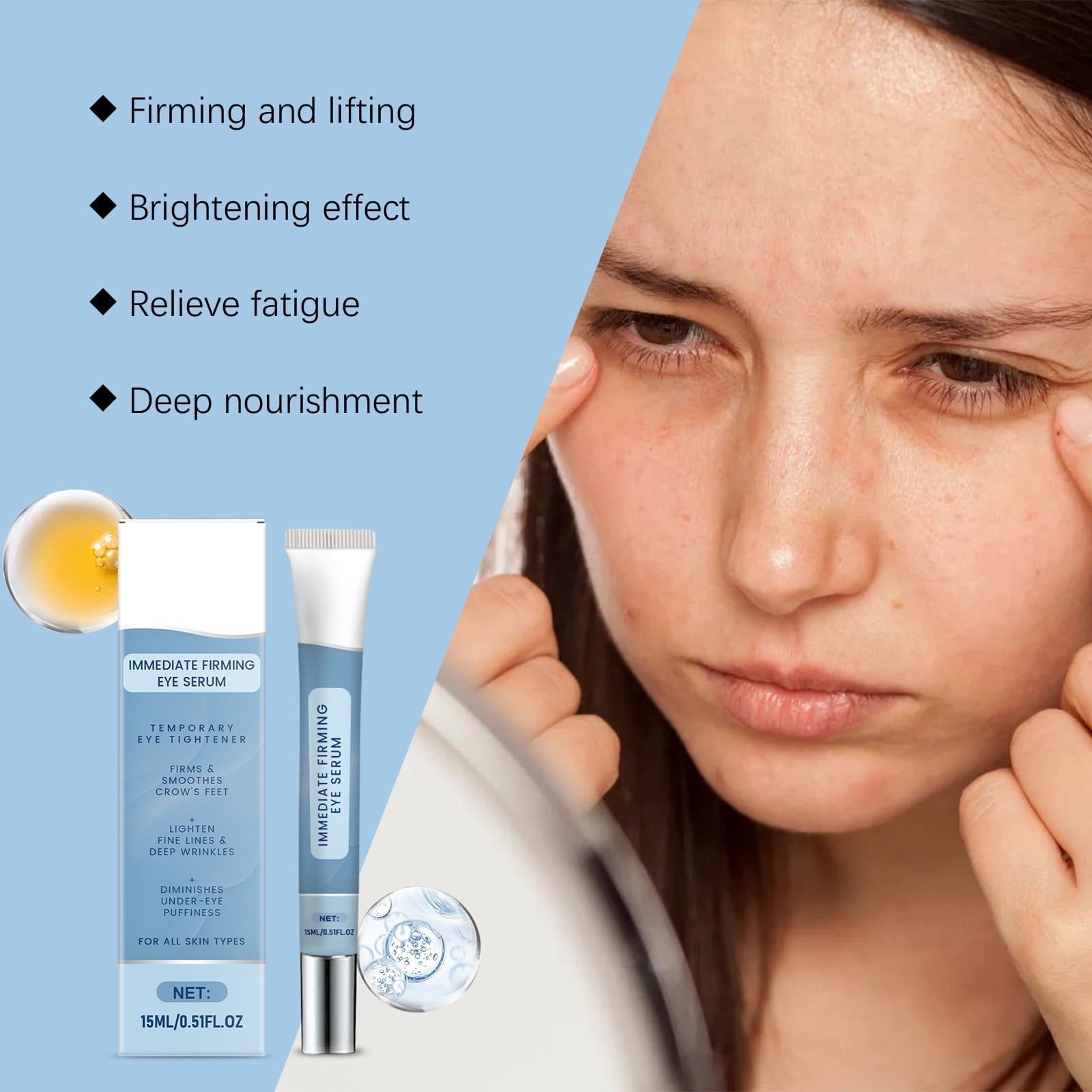 Alvantor Firming Eye Cream for Hydrating Care of Fine Lines and Dark Circles, 0.51 fl. oz