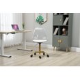 thumbnail image 2 of Luccalily Clear Acrylic Rolling Chair With Cushion,Modern Small Cute Armless Vanity Rolling Plastic Chair Home Office Lucite Ghost Chairs Cushion Padded with Adjustable Height and Golden Wheels, 2 of 13