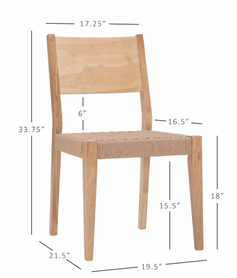 Holden Mid-Century Modern 7-Piece Dining Set, Natural