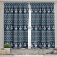 thumbnail image 2 of Ambesonne Nordic Valance & Curtain, Snowman Chevron Zigzag, 55"x45", Turquoise Dark Blue, 2 of 6