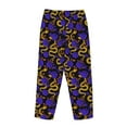 thumbnail image 5 of Naloa Golden Snake And Purple Rose Print Women’s Ultra-Soft Comfy Pajama Lounge Pants with Pockets & Drawstring, 5 of 8
