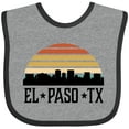 thumbnail image 3 of Inktastic El Paso Texas Skyline Retro Boys or Girls Baby Bib, 3 of 4