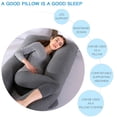 thumbnail image 2 of Topchances U-Shaped Multifunctional Pregnancy Pillow for Side Sleeper, Soft Grey Cotton Cove, 2 of 10