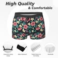 thumbnail image 2 of Men's Boxer Briefs, Green Tropical Leaves Soft Comfy Mens Underwear Boxer Briefs Breathable With Widen Waist, 2 of 7