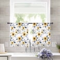 thumbnail image 4 of Sheer Curtains 45 Inches Long, Spring Floral Vintage Summer Botanical Light Filtering Window Curtains for Living Room/Bedroom, Sunflower Rod Pocket Voile Sheer Curtain Drapes, 52"W x 45"L, 2 Panels, 4 of 9