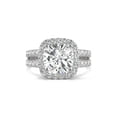 thumbnail image 4 of Charles & Colvard 14K White Gold Moissanite 9mm Cushion Engagement Ring-Size 6.5 4.24cttw DEW, 4 of 9