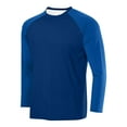 thumbnail image 4 of Handshe Men's Long Sleeve Shirt, Solid Raglan Mesh Breathable Athletic for Workout Training Active Style, 4 of 8