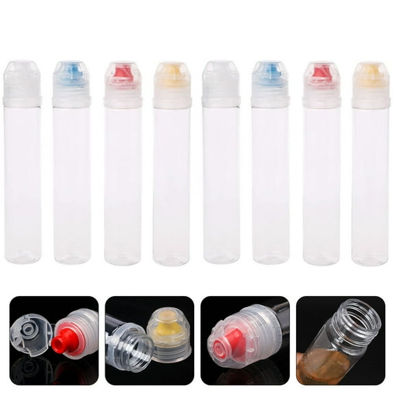 HEANUJJ Portable Transparent Squeeze Bottles for Condiments, Travel- Containers for Salad Dressings and Sauces