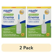 (2 pack) Equate Enema Sodium Phosphates Saline Laxative, 4.5 fl. oz., 6 Count