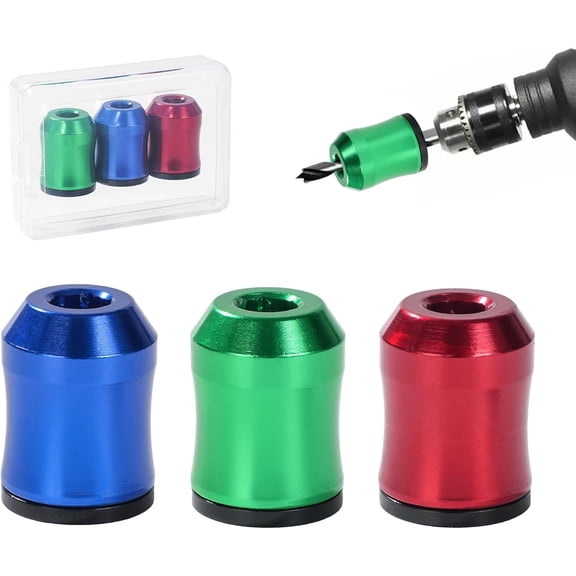 Ultra-Strong Magnetic Screw Ring 3-Pack, 1/4" Hex Bit Magnetizer for Drill, Impact Driver & Screwdriver, Strong Grip for Tight Spaces & Overhead Work