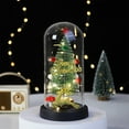 thumbnail image 5 of MXTPOV Small Christmas Tree with Glass Dome, Artificial Christmas Tree with String Lights, Xmas Tree Night Light, Fairy Lights Christmas Decorations, 9 inch, 5 of 6