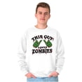 thumbnail image 4 of This Guy Loves Zombie Dead Hands Men's Big & Tall Crewneck Sweatshirt Brisco Brands 3X, 4 of 5