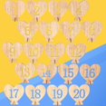 thumbnail image 3 of 20pcs 1-20 Wooden Numbers with Holder Base Heart Shape Numbers for Wedding Decoration, 3 of 3