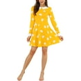 thumbnail image 3 of Allegra K Women's  Peter Pan Collar Long Sleeves Above Knee A Line Dress, 3 of 7