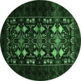thumbnail image 1 of Ahgly Company Indoor Round Oriental Emerald Green Industrial Area Rugs, 4' Round, 1 of 4