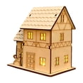 thumbnail image 1 of Centro De Mesa De Casa De Madera Sin Terminar Village Christmas DIY StyleE 11x7.8x11.6cm Sunnimix Casa de pueblo, 1 of 7