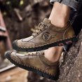 thumbnail image 5 of Xfvqtps Mens Casual Shoes Lace Up Lightweight Outdoor Versatile British Driving Motorcycle Shoes Summer Plus Size Fashion Sports Shoes Khaki, 5 of 7