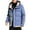 Blue, variant on Men Cotton Jacket Hooded Long Sleeve Patchwork Color Padded Coat