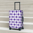 thumbnail image 6 of Xecao Purple argyle Elastic Luggage Cover, with double-sided print , is perfect for travel, business, and daily use-Medium, 6 of 7