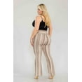 thumbnail image 4 of Plus Size High Waist Printed Soft Brushed Flare Pants - Cream, Brown Tribal, 4 of 6
