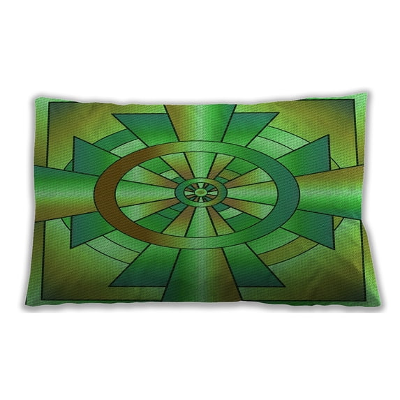 Ahgly Company Patterned Indoor Rectangular Seaweed Green Lumbar Throw Pillow, 13 inch by 19 inch