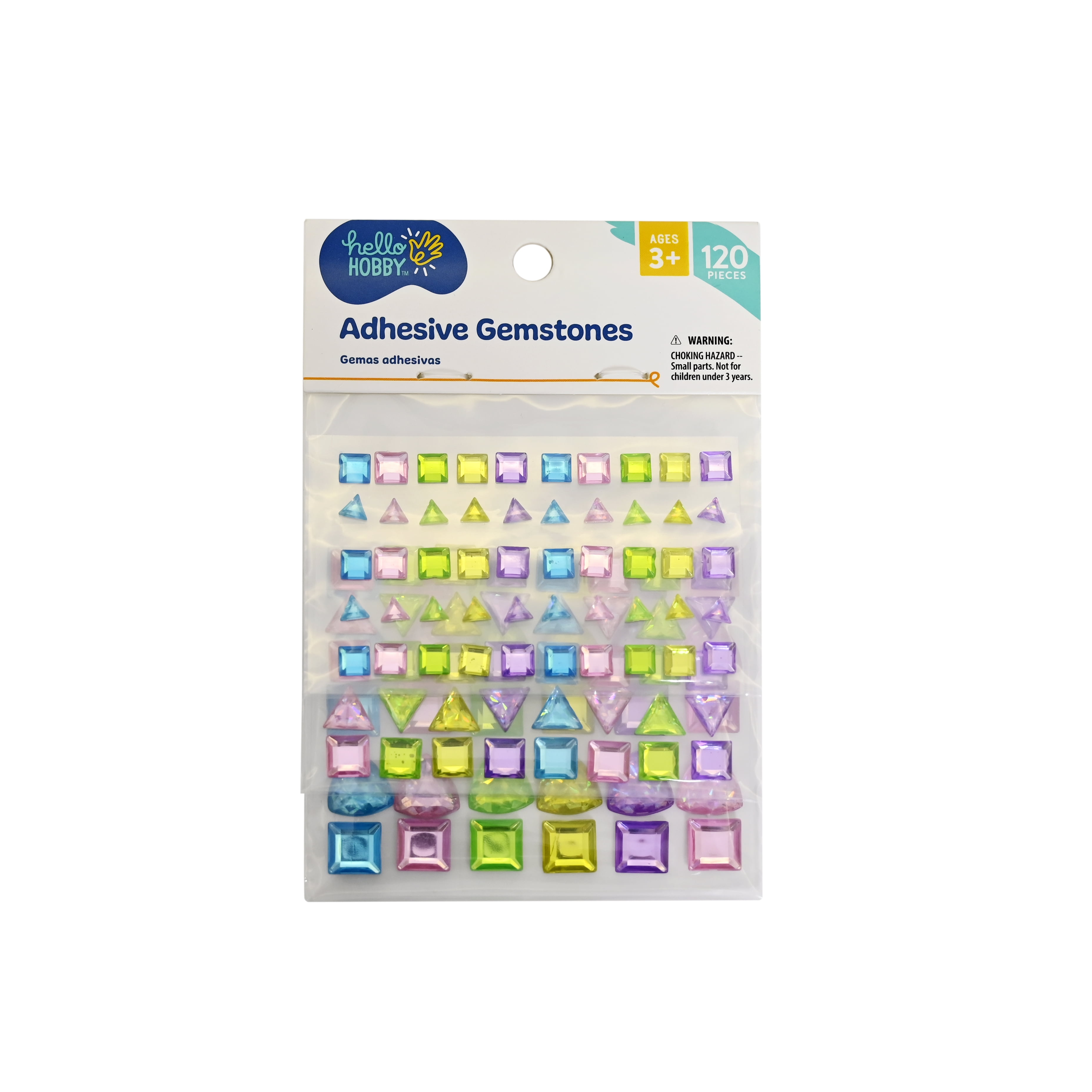 (4 pack) Hello Hobby Adhesive Round Gemstone Stickers – Multicolor, 120 Count