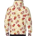 thumbnail image 7 of Honeii Cartoon Popcorn Pattern Mens Hoodies Men's Loose Sleeve Sweatshirt,Pullover Hooded Sweatshirt for Men,Essentials Hoodie-Small, 7 of 7
