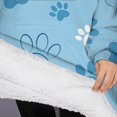 thumbnail image 3 of Oversized Wearable Blanket Hoodie,Blue Dog Paw Footprint Sherpa Blanket Hoodie with Super Pockets,Super Warm Fuzzy Pullover for Women & Men, 3 of 6
