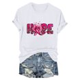 thumbnail image 4 of CLOISE Breast Cancer Blouses Women Short Sleeve Crew Neck Tshirts Daisy Ribbon Oversized Breast Cancer Fight Shirts Fashion Casual Blouses Cancer Survivor Gifts in October Outfits White S, 4 of 4