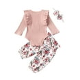 thumbnail image 3 of Shuttle tree Newborn Baby Girl My 1st Easter Outfits Bunny Romper Bodysuit Floral Pants Headband, 3 of 10